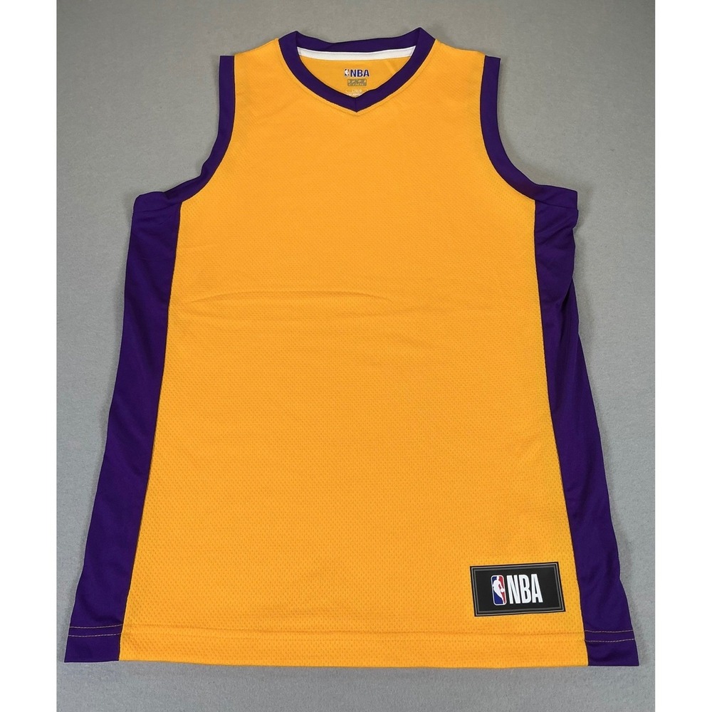 NBA Youth Jersey L Gold Purple Reversible‎ Practice Basketball Tank  NWOT